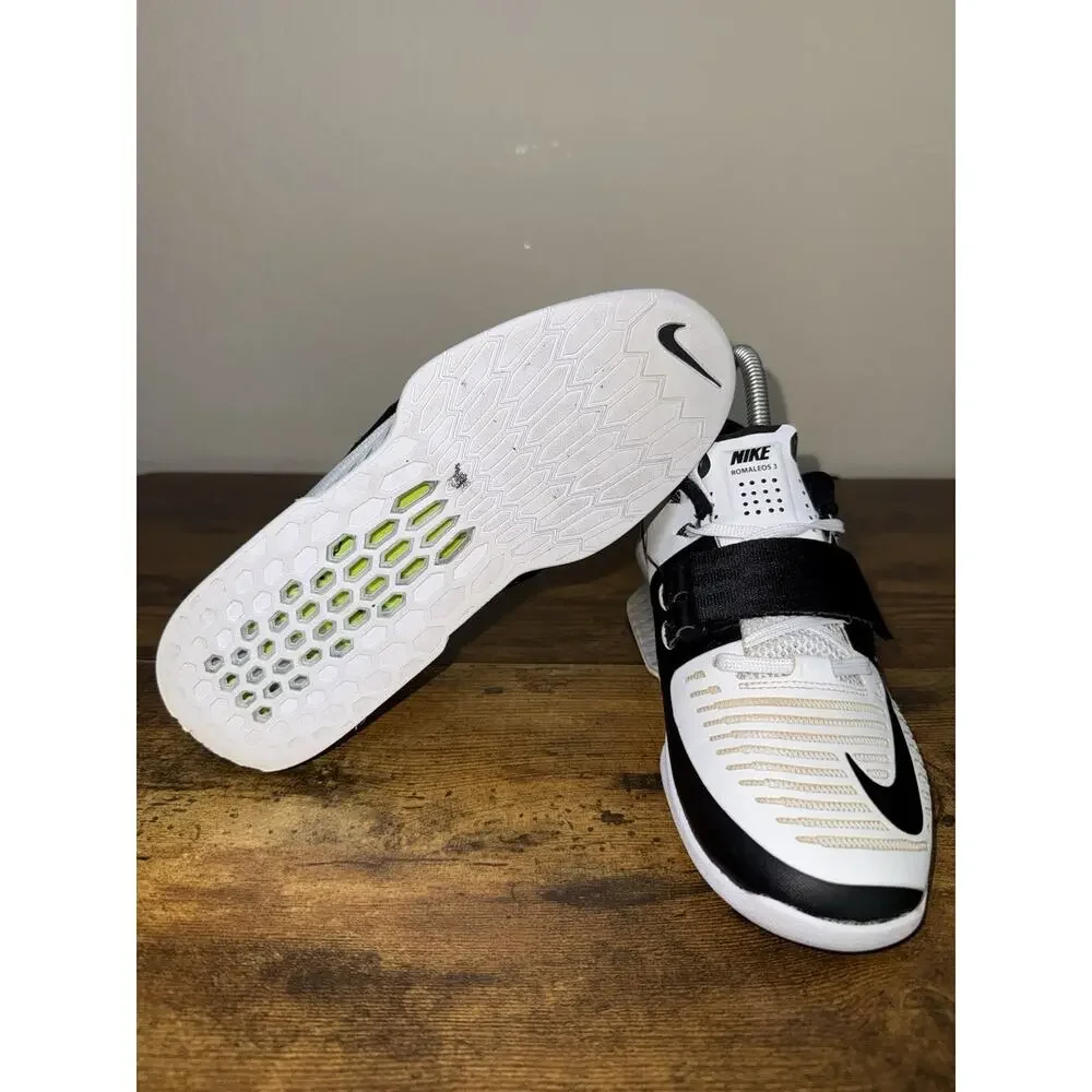Nike Romaleos 3 White/Black Weightlifting Shoes Sz 6.5 Athletic Gym EUC!